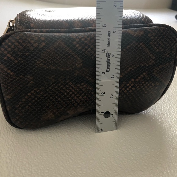 Aldo Python Snake Print Backpack Purse in Brown and Gold - Picture 14 of 15